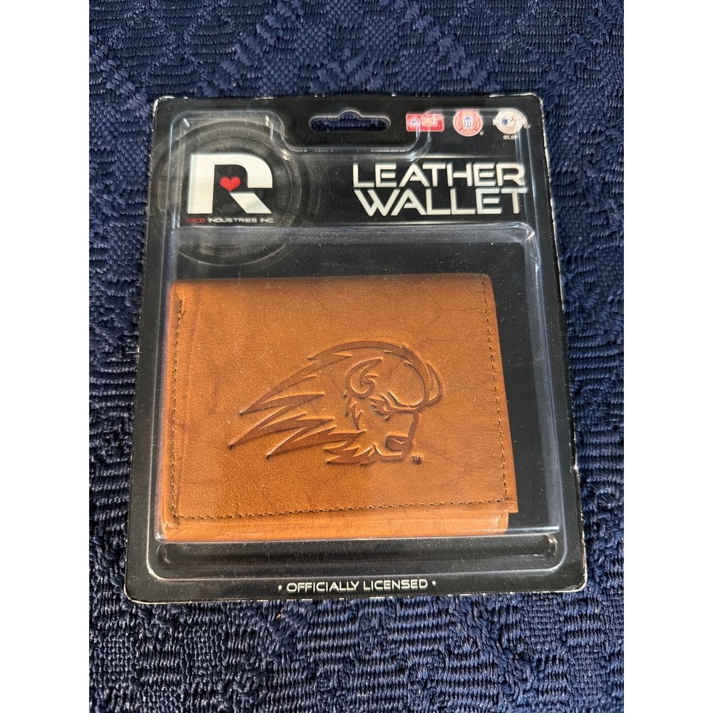 Rico Industries Buffalo Sabres Tan Leather Trifold Wallet NHL WAL-GENBC01 New